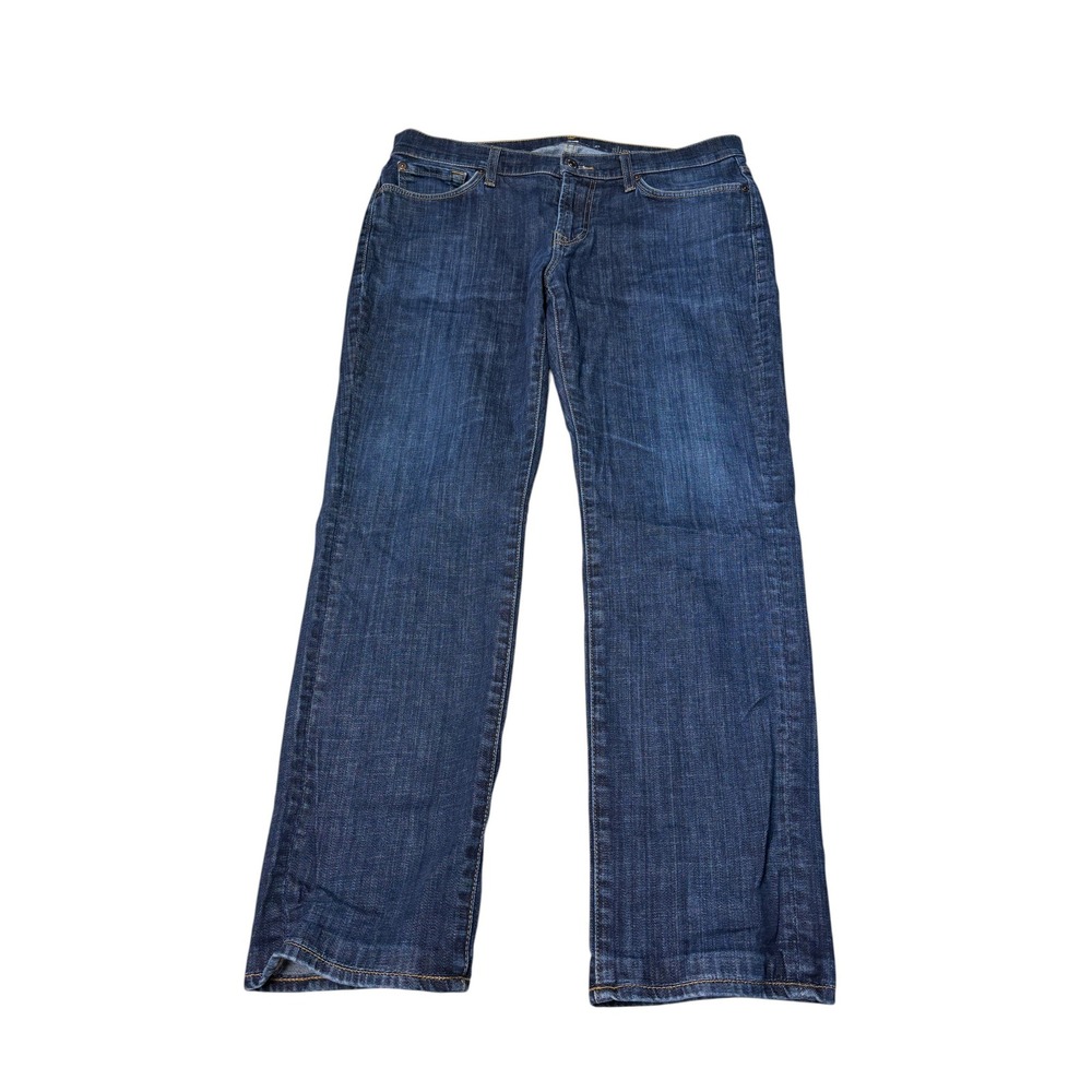 7 For All Mankind Slimmy Mens Dark Wash Blue Slim Straight Leg Jeans Size 34X28